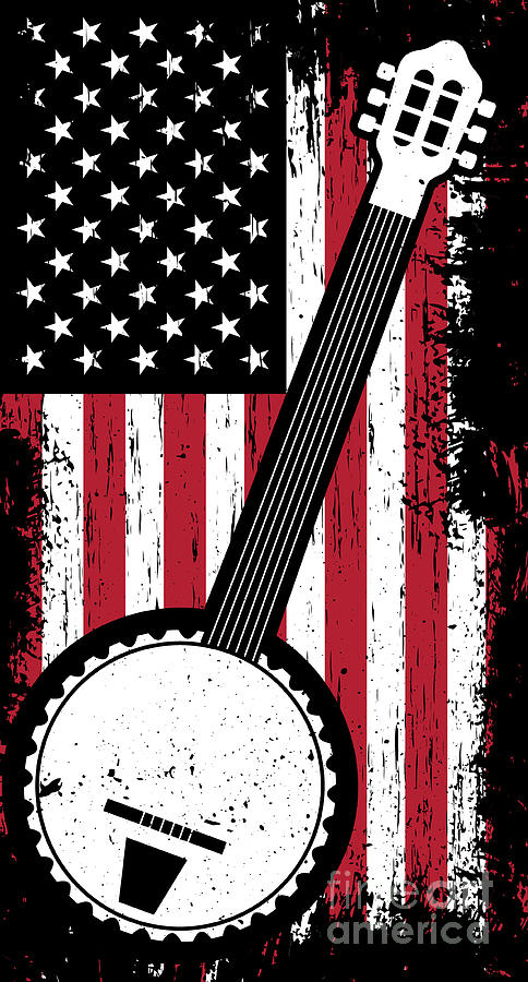 Bluegrass Banjo American US Flag Musician Gift Digital Art by ...