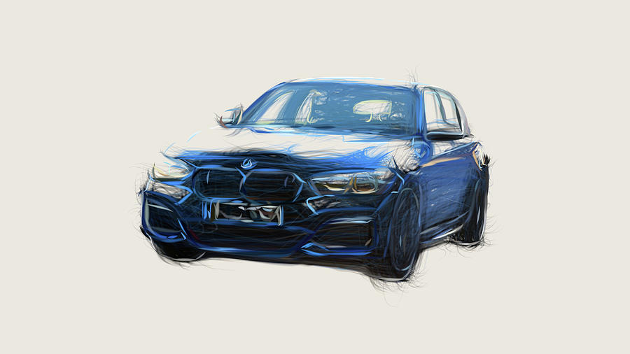 BMW M140i Car Drawing Digital Art by CarsToon Concept - Fine Art America