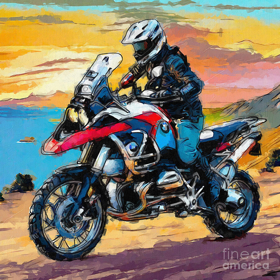 Bmw R1200Gs 2017 Sportbikes Rally Rider #2 Painting by Edgar Dorice ...