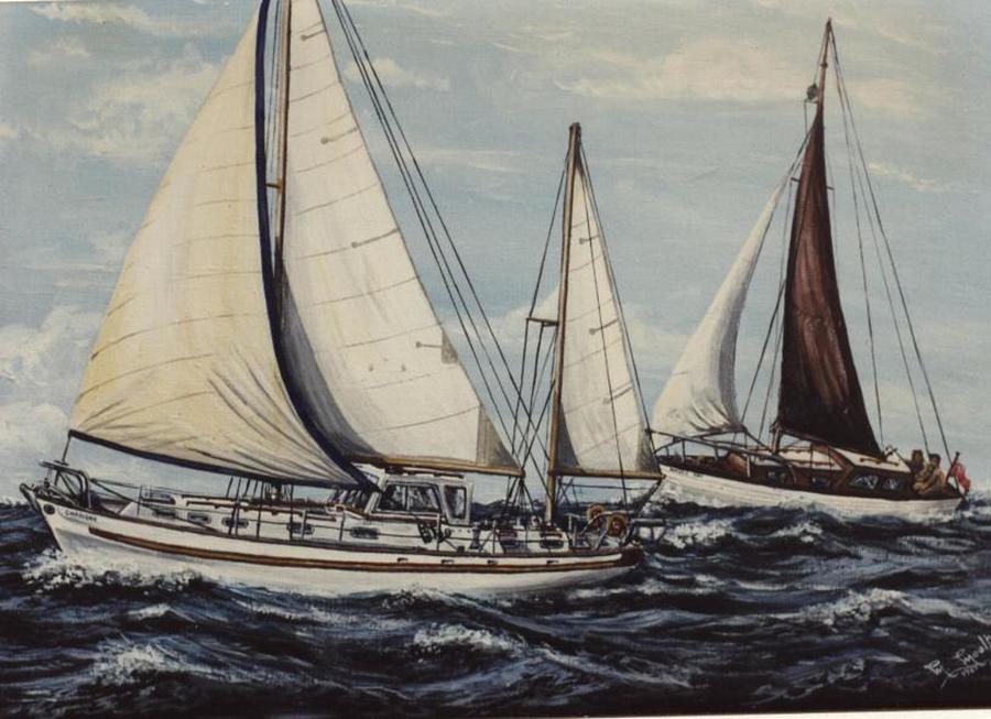 2 Boats Owned By The Patchetts Painting by Mackenzie Moulton