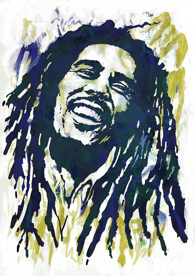 Portrait Mixed Media - Bob Marley - pop arts poser #2 by Kim Wang