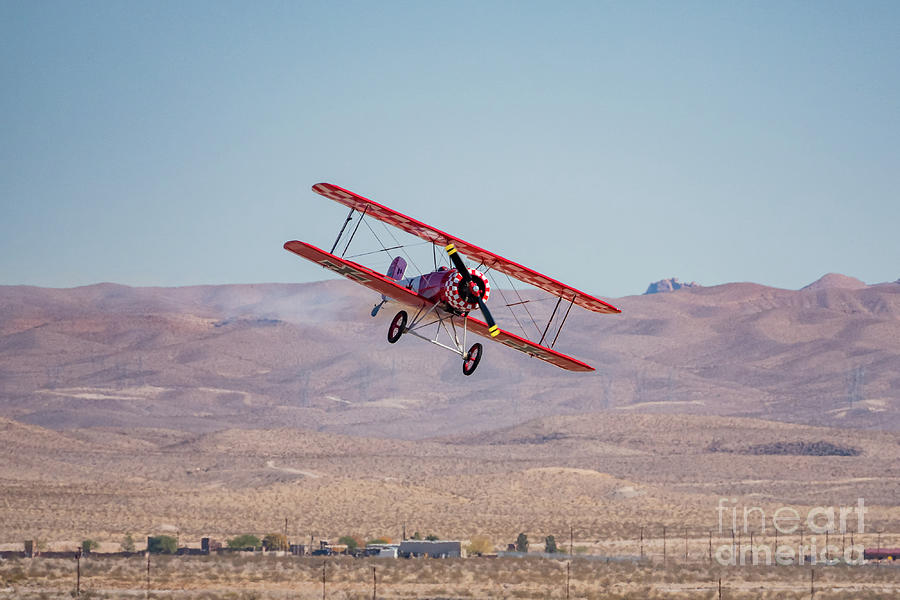 Las Vegas Photograph - Boeing-Stearman Model 75 demo in USAF Air show at Nellis Air For #2 by Chon Kit Leong