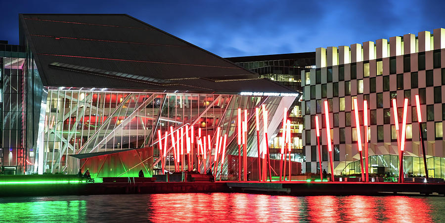 Architecture Photograph - Bord Gais Energy Theatre at Grand Canal Dock - Dublin by Barry O Carroll