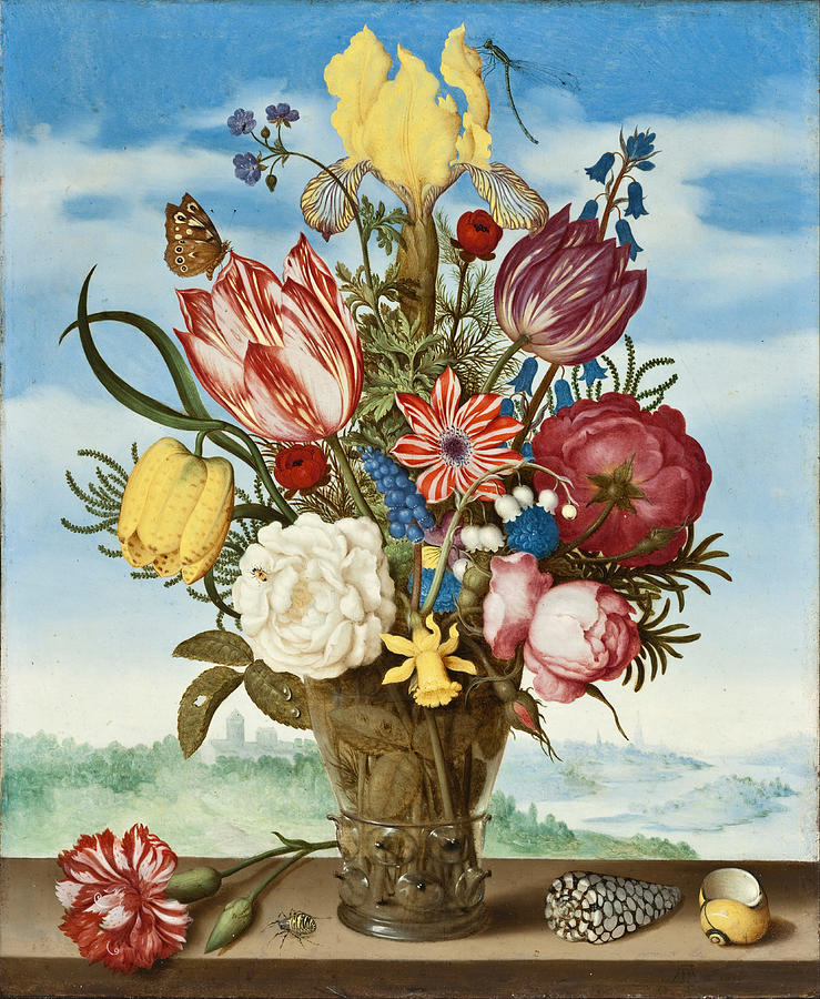 Pretty Painting - Bouquet of Flowers on a Ledge #2 by Ambrosius Bosschaert