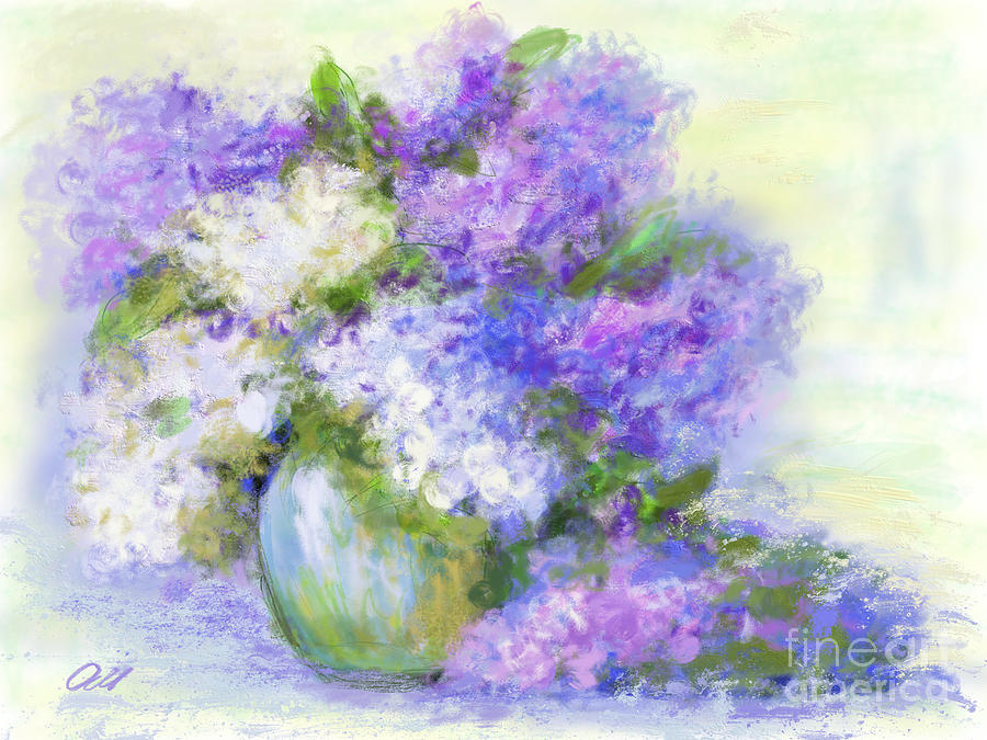 Bouquet of lilacs 2 Digital Art by Olga Malamud-Pavlovich