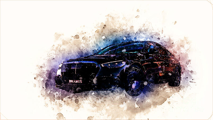 Brabus 600 Mercedes Benz S Class Black cars 2022 #2 Painting by ...