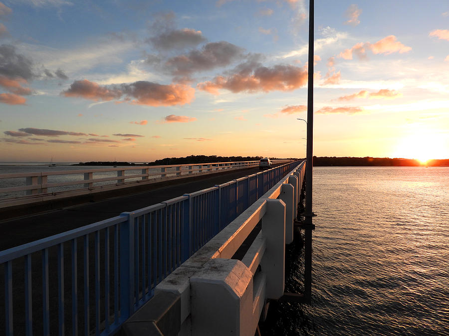 Bribie Island Bridge at Sunset #2 Photograph by Chris B - Pixels