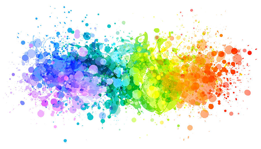 Bright rainbow paint splash vector #2 Drawing by Enjoynz