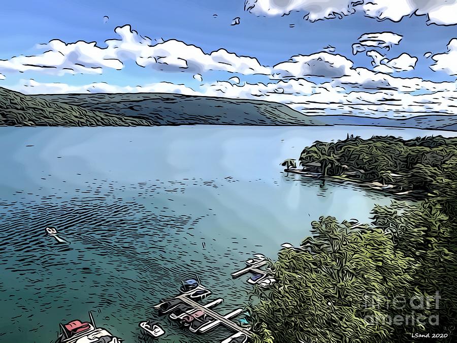 Bristol Harbor, Canandaigua Lake, NY #2 Digital Art by Lorraine Sanderson