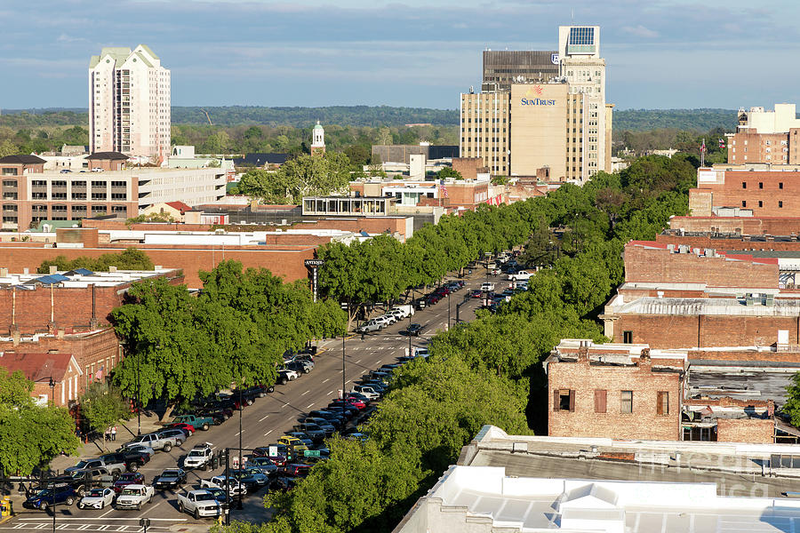 Broad Street Downtown Augusta GA Aerial View Photograph by The ...