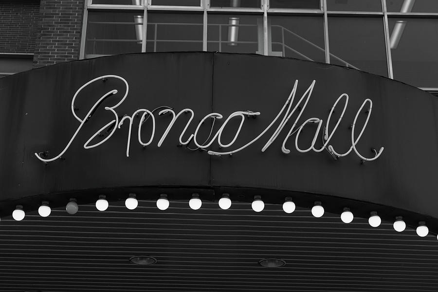 Broncos Mall at Western Michigan University in black and white #2 Photograph by Eldon McGraw