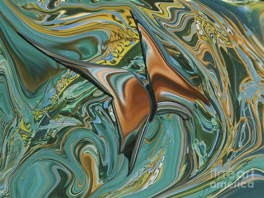 Bronze Butterfly #2 Digital Art by Jacqueline Shuler