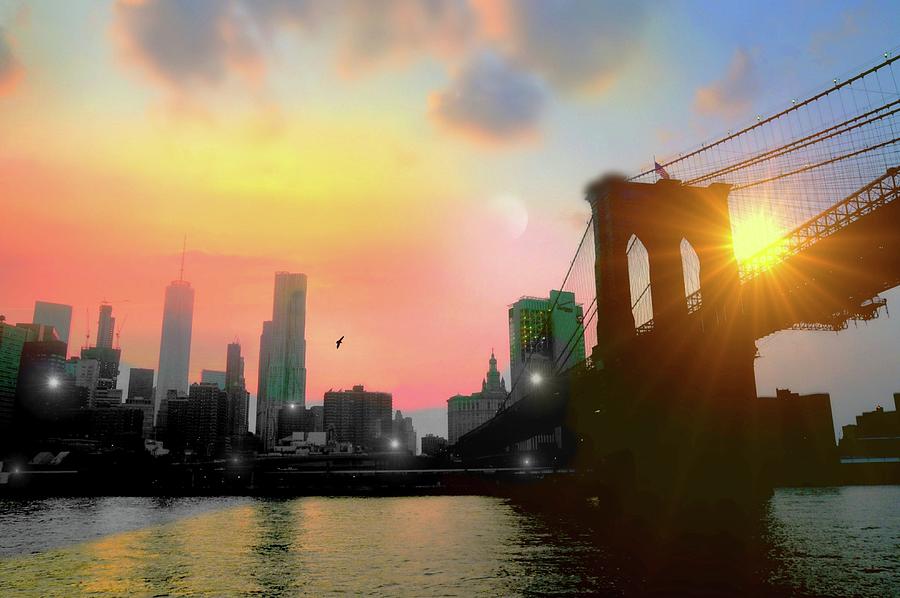 Brooklyn Bridge Sunset #2 Photograph by Diana Angstadt