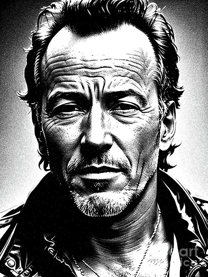 Bruce Springsteen, Music Legend Digital Art By Sarah Kirk - Fine Art 