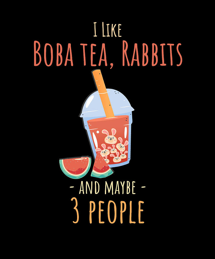 Bubble Tea Kawaii Saying Bunnies #2 Digital Art by Manuel Schmucker ...