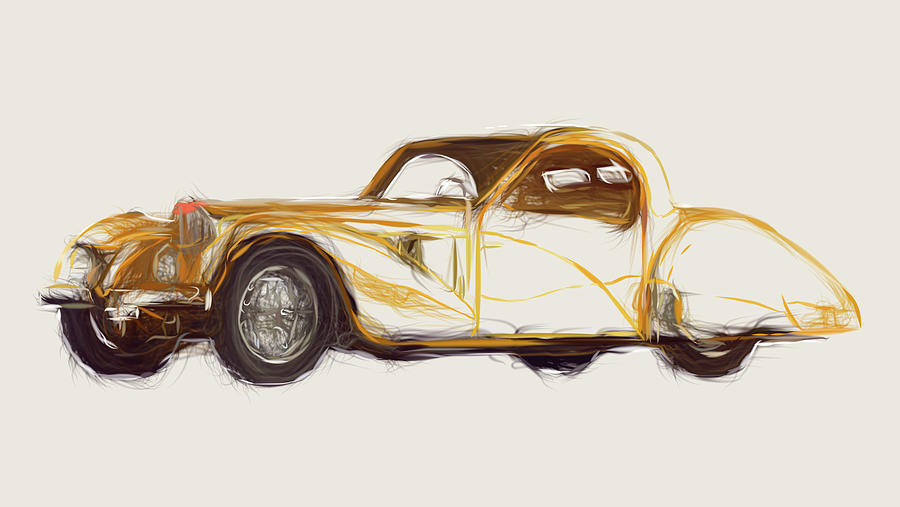 Bugatti Type 57SC Atalante #2 Digital Art by CarsToon Concept