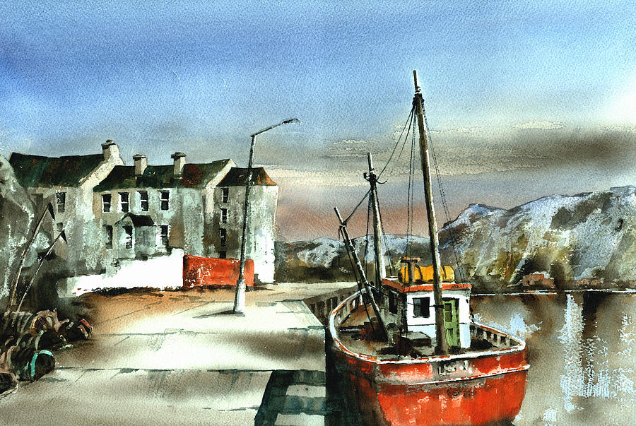 Bunbeg Harbour, Donegal #2 Painting by Val Byrne