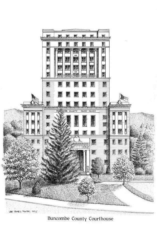 Buncombe County Courthouse #2 Drawing by Lee Pantas