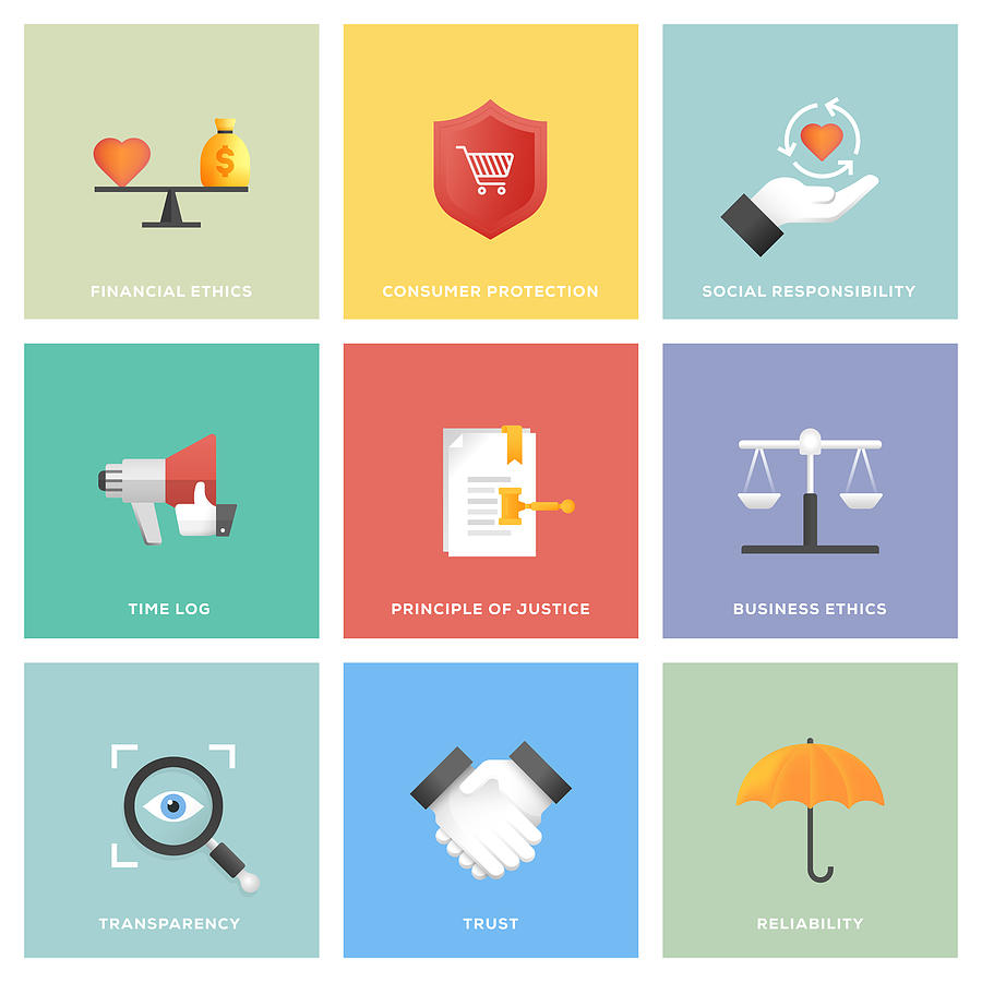 Business Ethics Icon Set #2 Drawing by Enis Aksoy