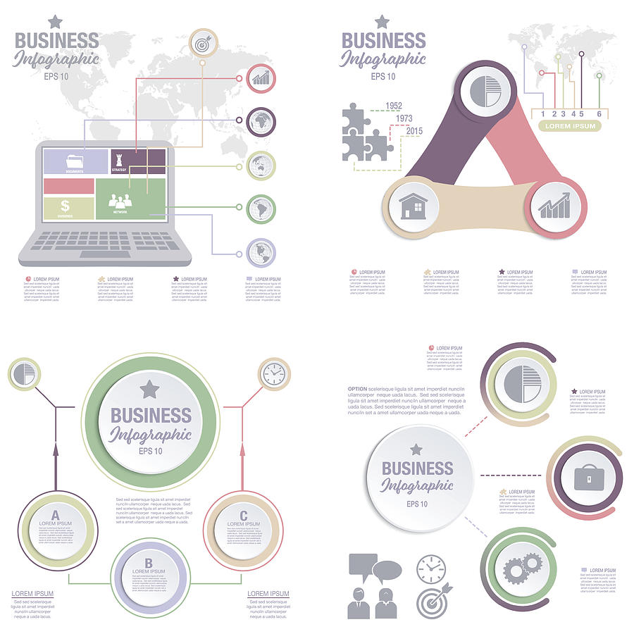 Business Infographic template With 3D Circles And Iocns #2 Drawing by Diane555