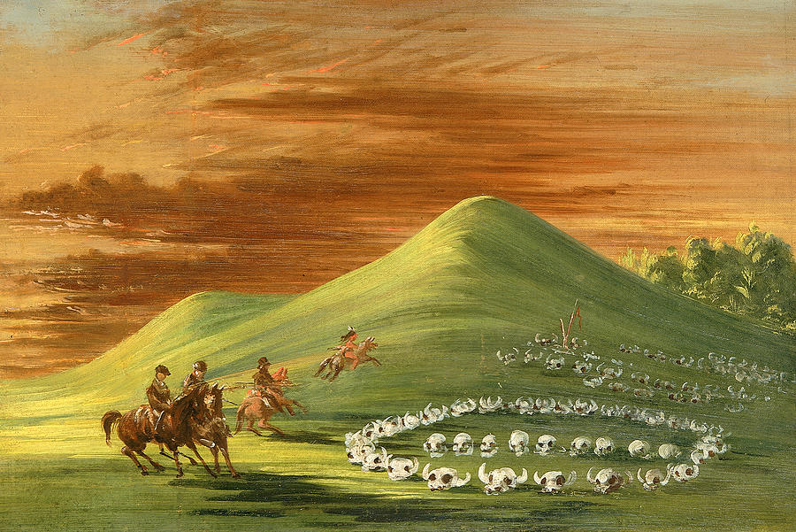 George Catlin Painting - Butte de Mort, Sioux Burial Ground, Upper Missouri #2 by George Catlin