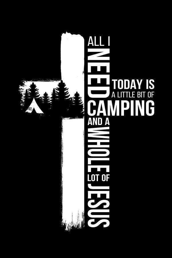 Camping Bible Verse Psalm Christian Cross Camper Painting by Amango Design  | Fine Art America