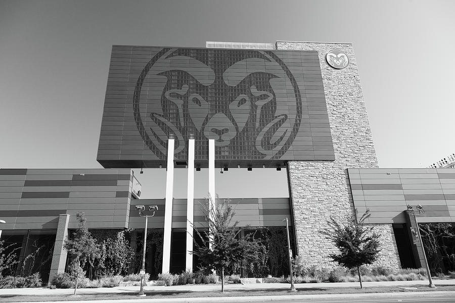 Canvas Stadium at Colorado State Universirty in black and white #2 Photograph by Eldon McGraw