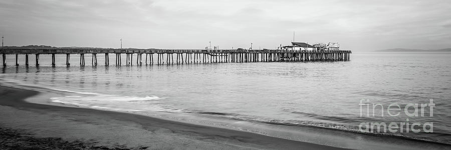 Capitola Wharf Pier Black and White Panorama Photo #2 Photograph by Paul Velgos