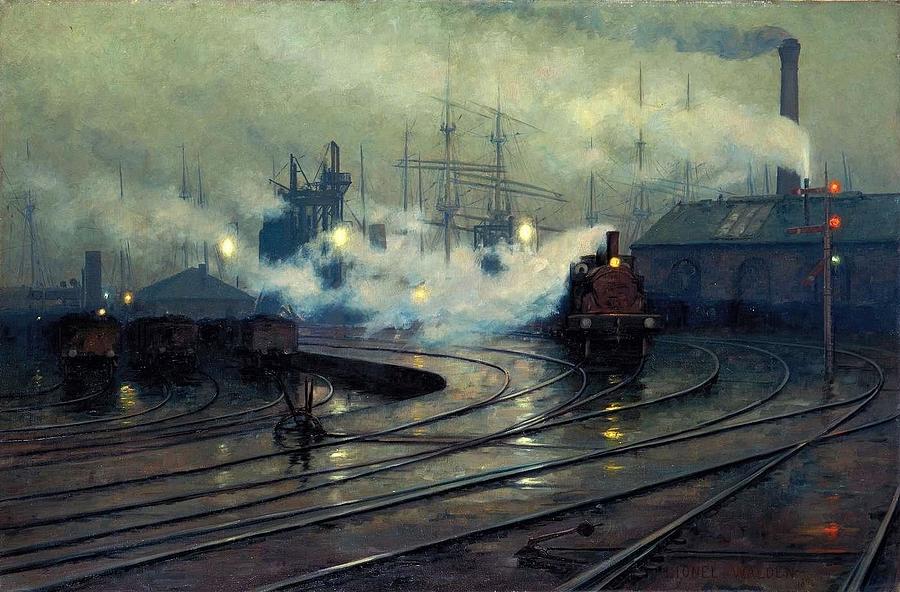 Walden Painting -  Cardiff Docks by Lionel Walden