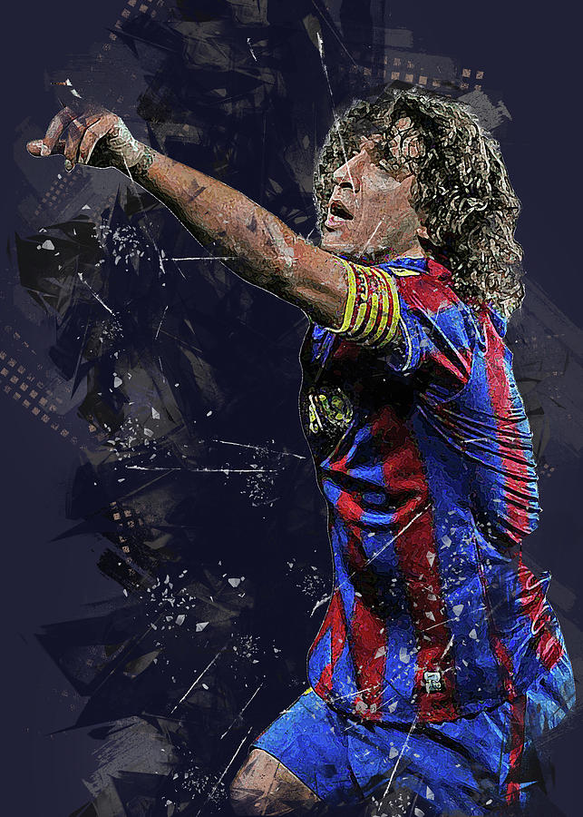 Carlespuyol Carles Puyol Carles Puyol Carles Puyol Saforcada Footballer  Central Defender Either Flan Digital Art by Waller Albert - Pixels