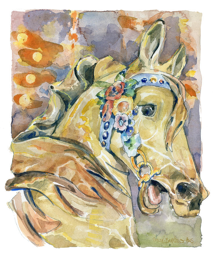 Carousel Horse #2 Painting by Penny Taylor-Beardow