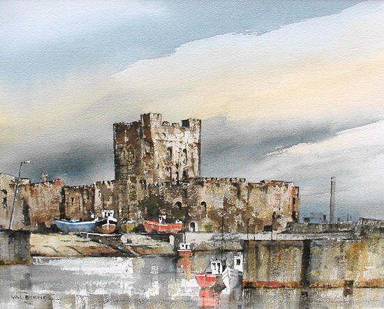  Carraigfergus Castle, Antrim #2 Painting by Val Byrne