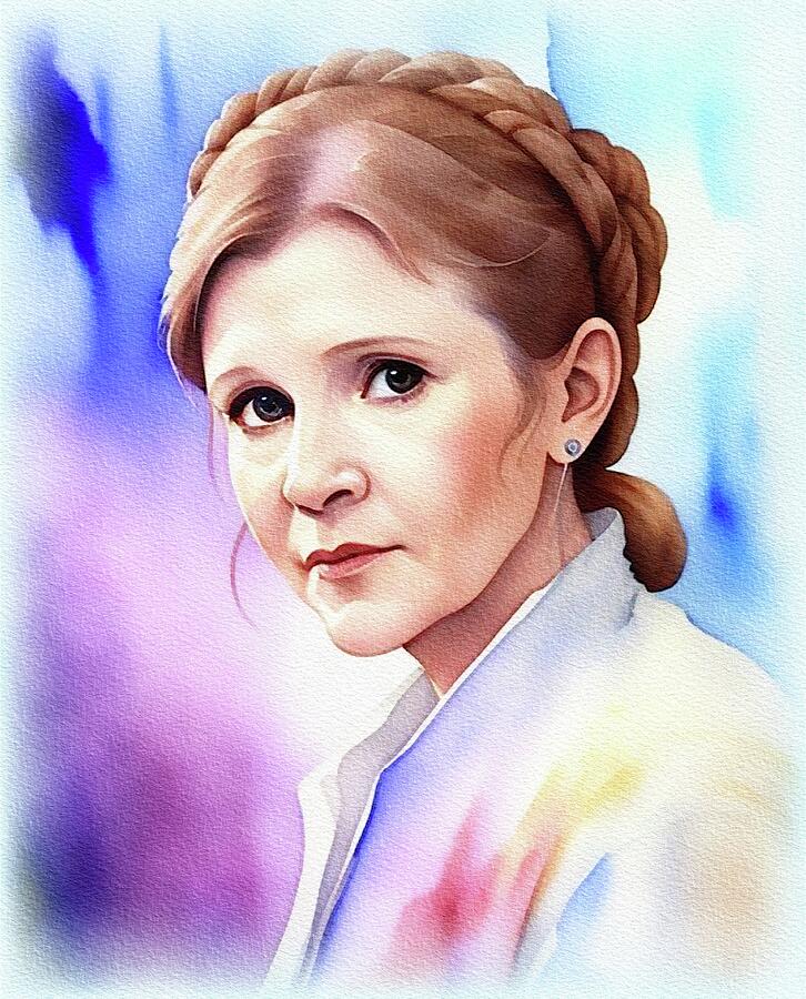 Carrie Fisher, Actress #2 Painting by Sarah Kirk - Fine Art America