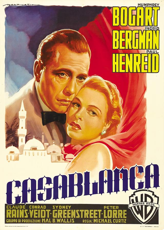 Casablanca Movie Mixed Media - Casablanca -3 1942 - art by Luigi Martinati by Movie World Posters