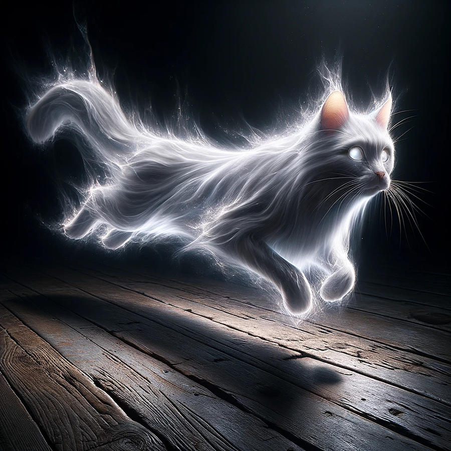 Cat Ghost  #2 Digital Art by Holly Picano