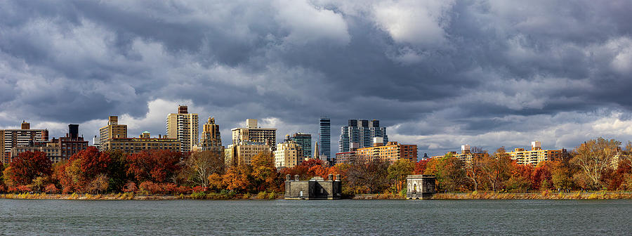 Central Park Reservoir And Fall Trees Panorama Photograph By Robert ...