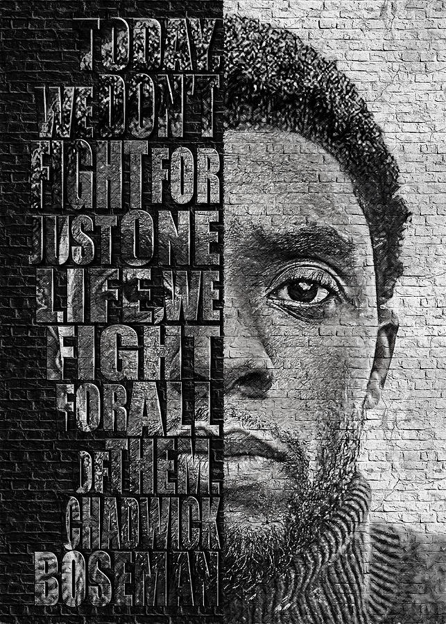 Chadwick Boseman Digital Art by Zdenek Moravek - Pixels