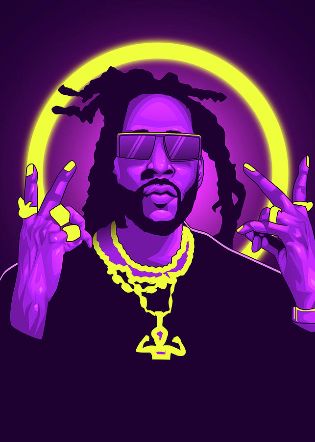 2 Chainz Neon Rapper Digital Art by Ren Di - Fine Art America