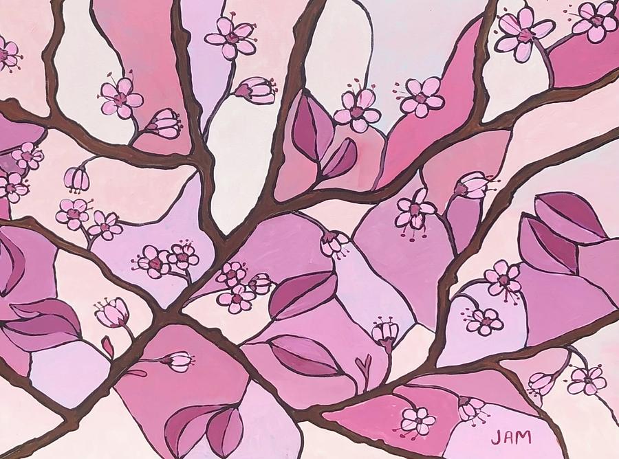 Cherry Blossoms  Painting by Jam Art