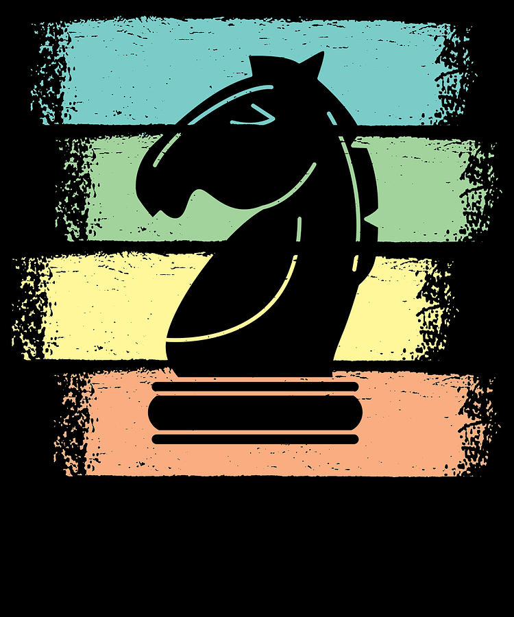 Chess Horse Chess Pieces Retro Digital Art by Britta Zehm - Fine Art ...