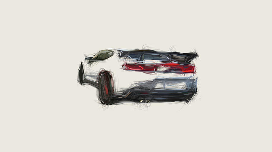 Chevrolet Camaro ZL1 1LE Car Drawing Digital Art by CarsToon Concept ...