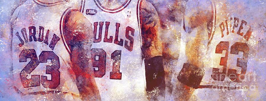 Chicago Bulls Player,basketball Team,sport Poster,nba Art Print Drawing