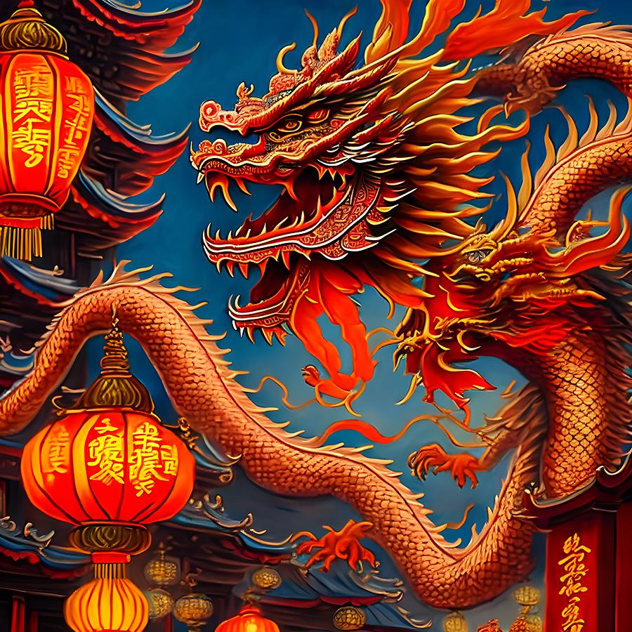 Chinese Dragon, Generative AI Illustration Digital Art by Miroslav ...