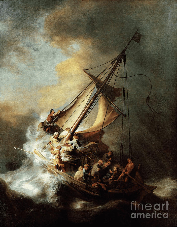 Rembrandt Digital Art - Christ In The Storm On The Sea Of Galilee #2 by Rembrandt van Rijn