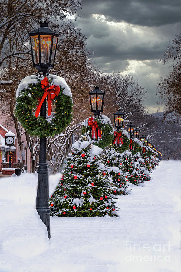 Nature Photograph - Main Street Christmas by Michael Griffiths