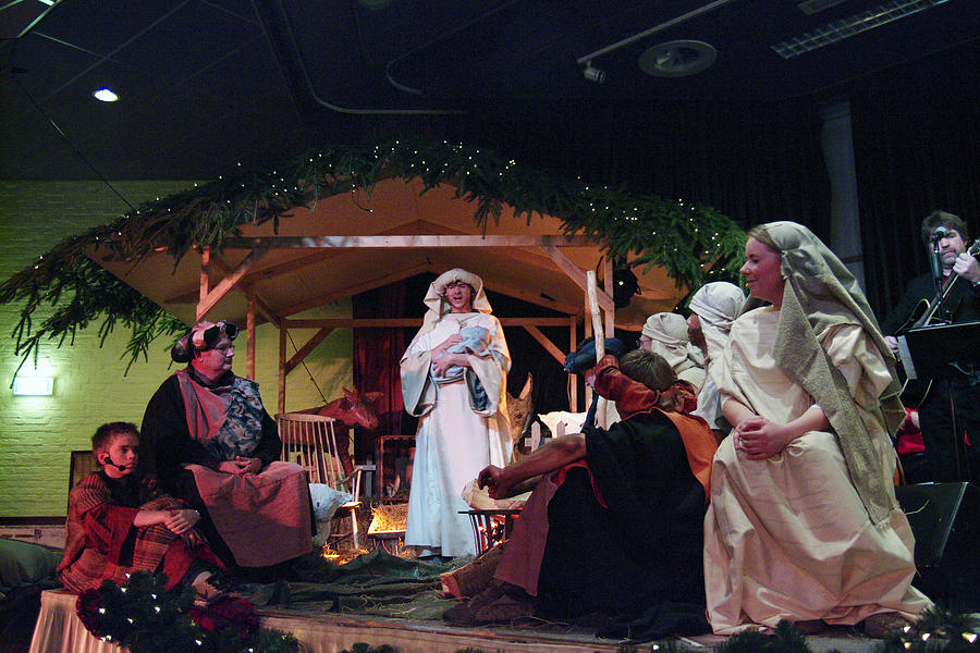 Christmas with nativity scene #2 Photograph by Middelveld