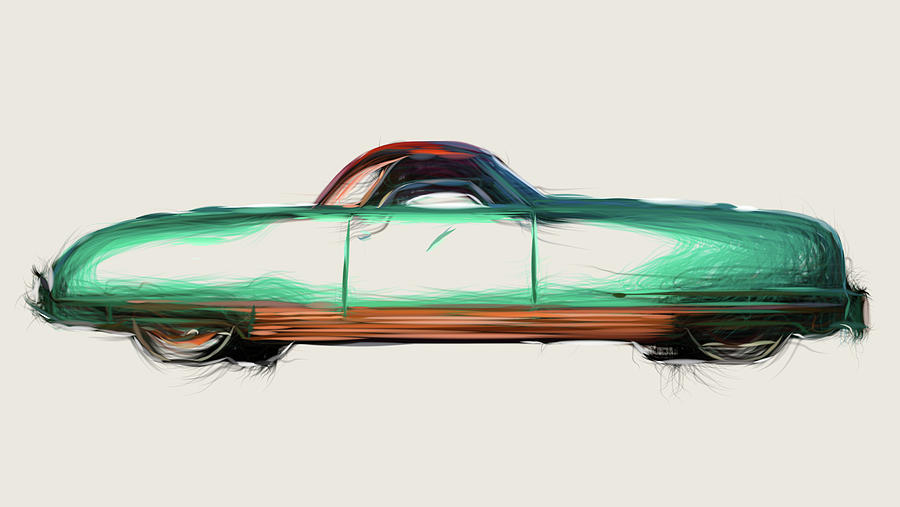 Chrysler Thunderbolt Concept Drawing #2 Digital Art by CarsToon Concept