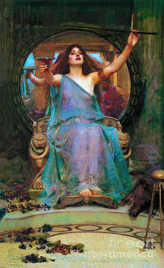 Circe Offering the Cup to Odysseus #2 Painting by John William Waterhouse