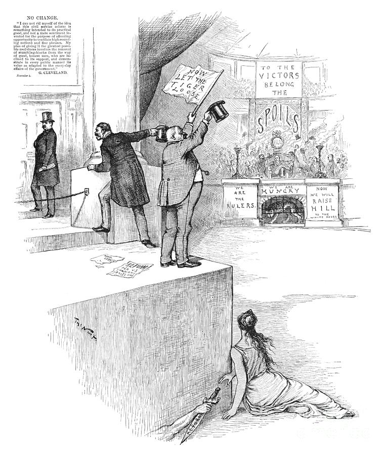 Civil Service Reform Cartoon, 1885 #3 Drawing by Thomas Nast