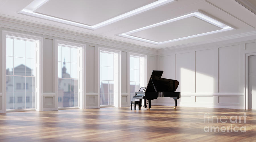 Classic grand piano in classical style room interior #2 Photograph by Michal Bednarek
